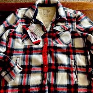 NWT lady’s navy/white/red shacket - medium